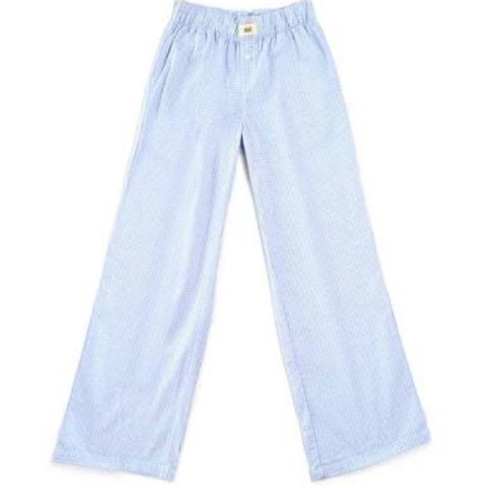 Oddli light blue gingham boxer pant